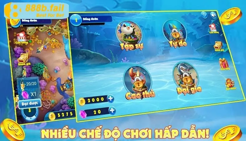 Khám Phá Cách Chơi Bắn Cá Vàng Ăn Tiền Nhanh Tại 888b 3 Nhiều chế độ chơi hấp dẫn tại bắn cá vàng 888b